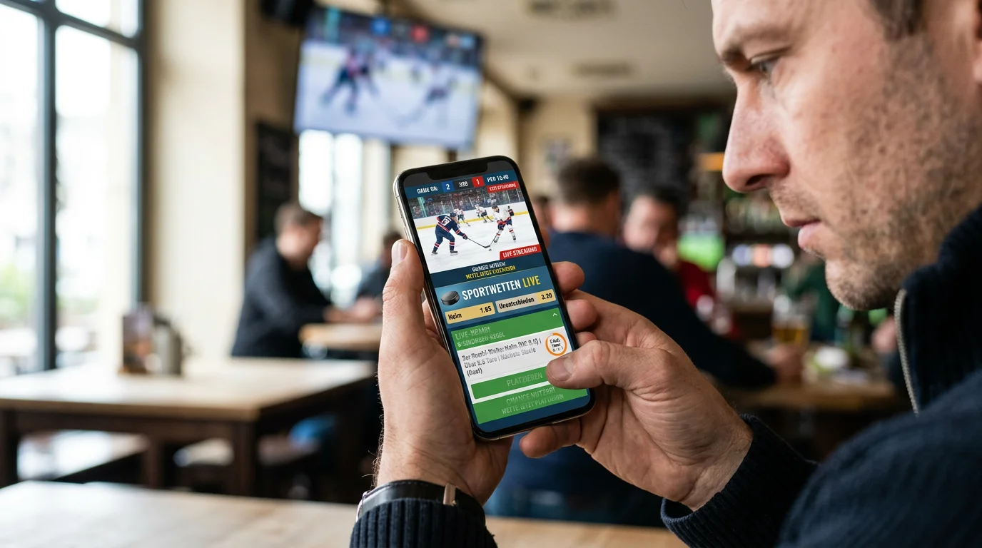 Live-Kombiwette Eishockey Ablauf mit 5-Sekunden-Mindestabstand zwischen Wettplatzierungen