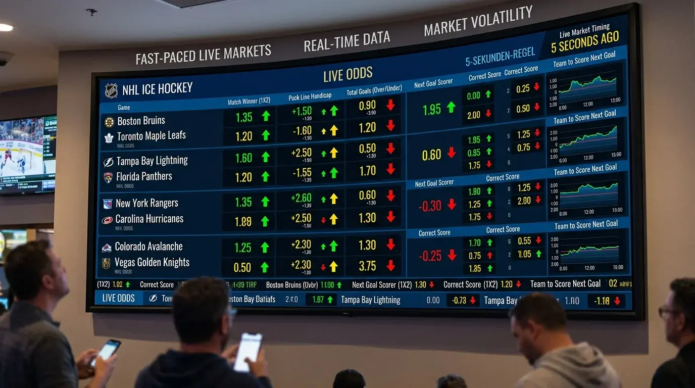 Live-Markt-Timing Eishockey NHL schnelle Quotenverschiebungen bei In-Play-Wetten