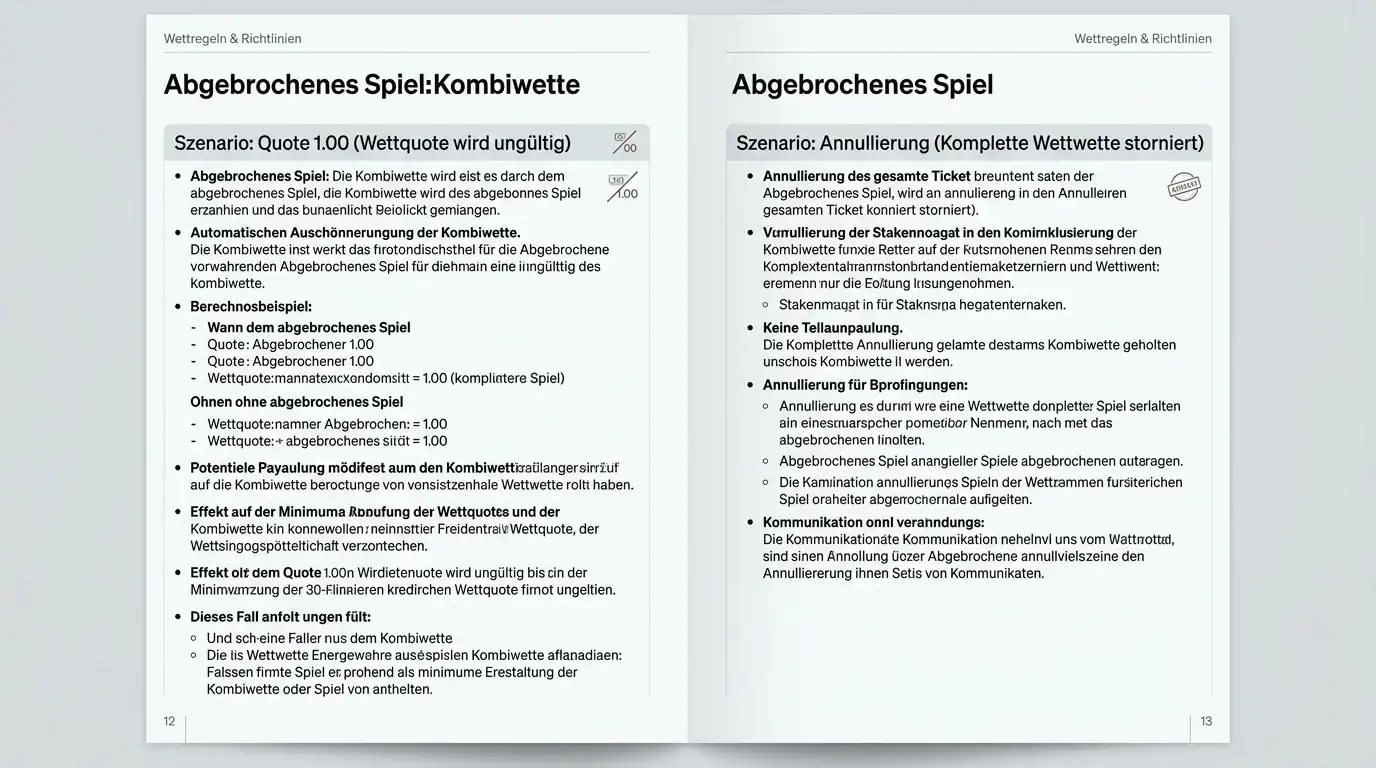 Quote 1,00 versus Annullierung bei abgebrochenem Spiel in Eishockey-Kombiwetten: Die zwei Hauptregelmodelle erklärt