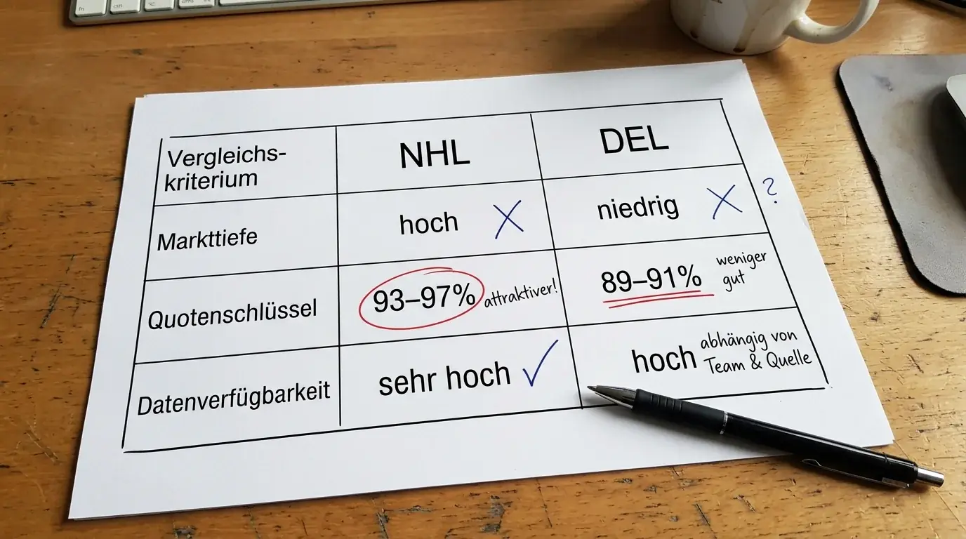 Vergleich NHL und DEL Drittelwetten-Märkte: Markttiefe, Quotenstruktur und statistisches Muster