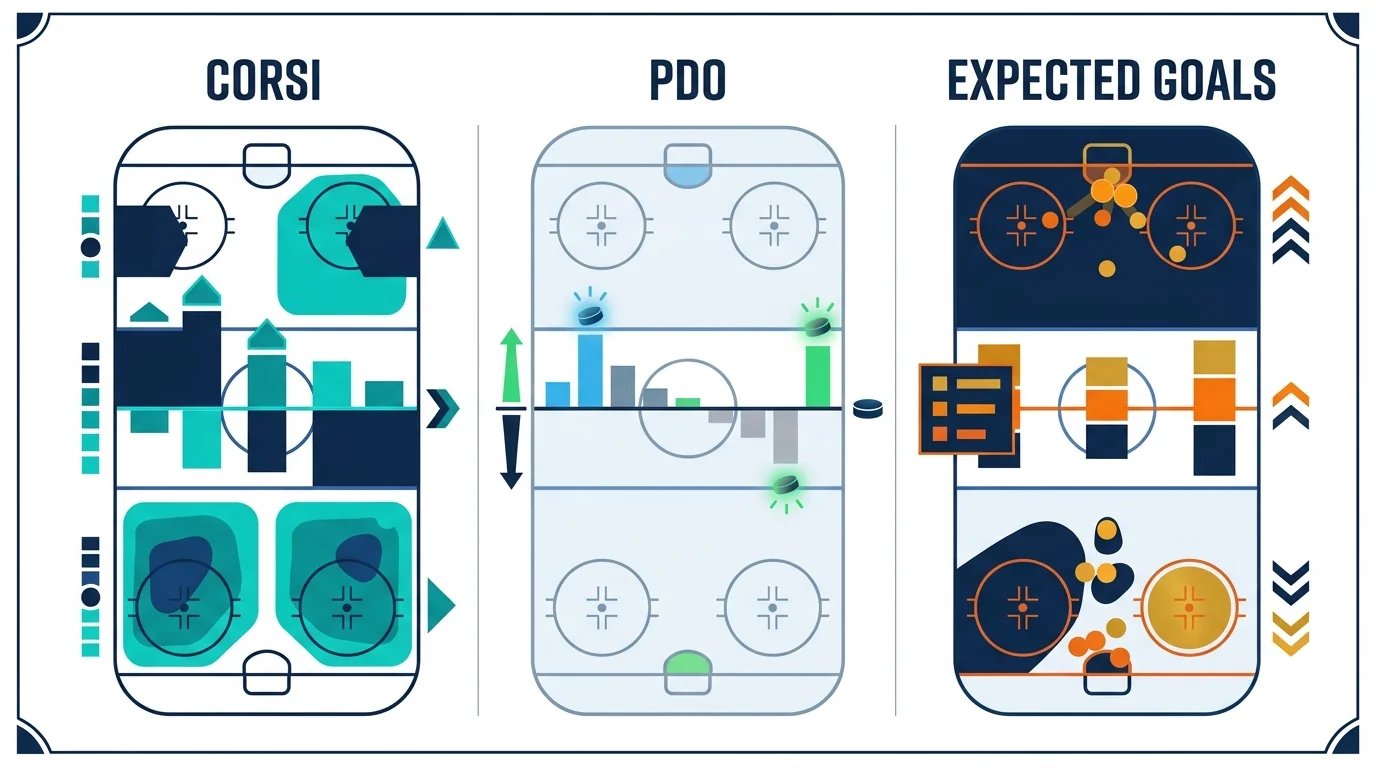 Statistische Übersicht Eishockey Advanced Stats für Kombiwetten: Corsi, PDO und Expected Goals im Vergleich