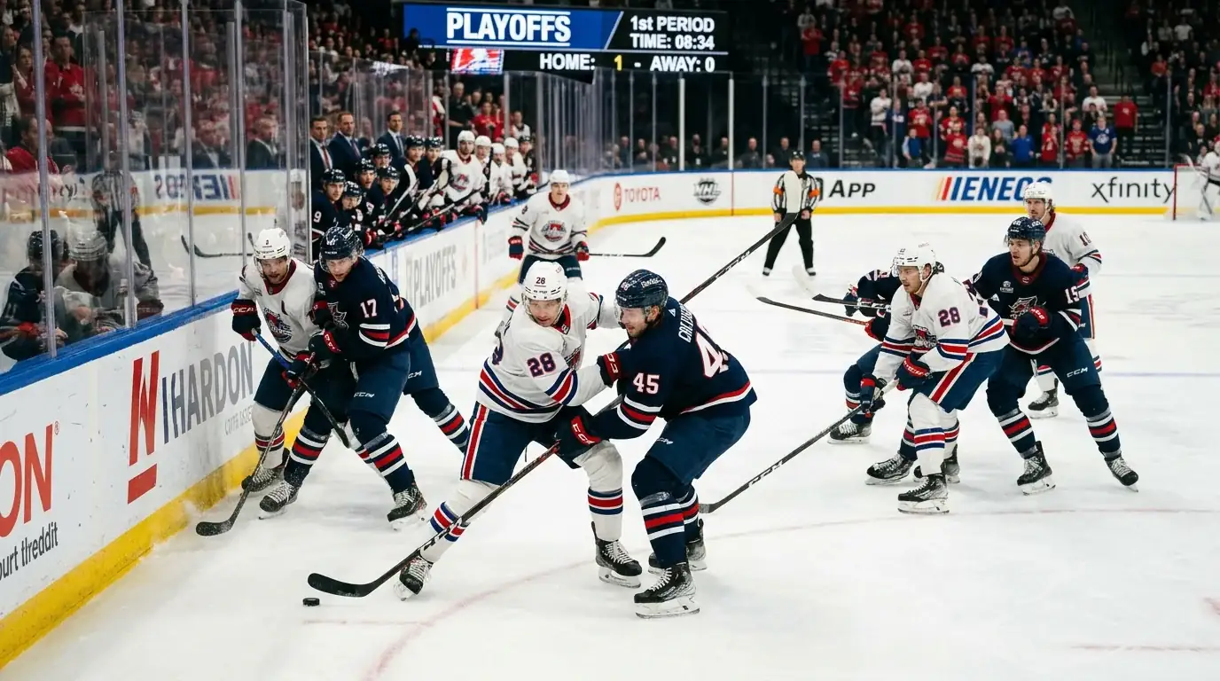 Eishockey-Playoff-Spiel mit intensivem ersten Drittel, Ausnahmen vom Unentschieden-Muster in Kombiwetten