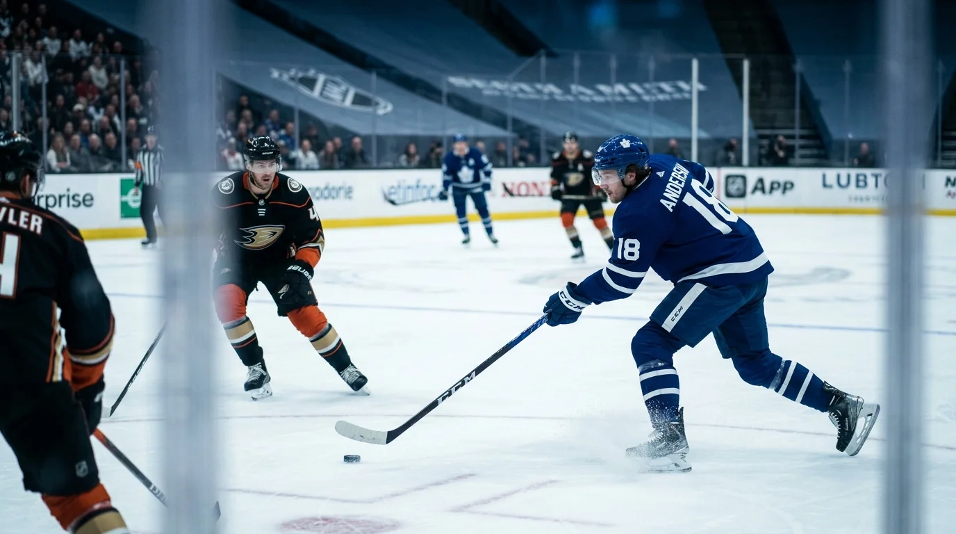 NHL-Spieler beim Angriff im ersten Drittel, taktische Zurückhaltung in der Startphase des Eishockeyspiels