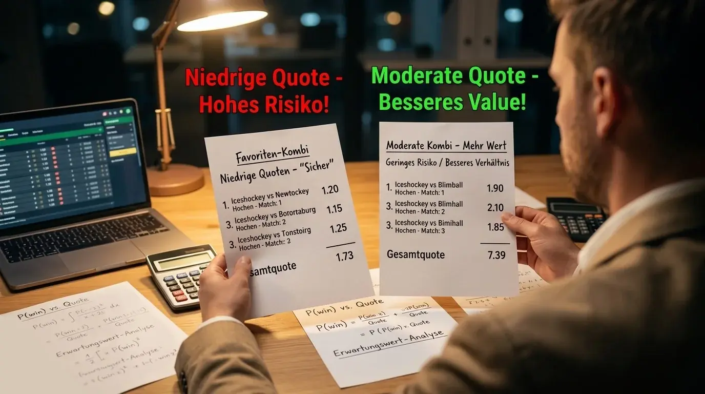 Niedrige Quoten und Risiko bei Eishockey Kombiwetten — Value vs. Quote-Höhe erklärt