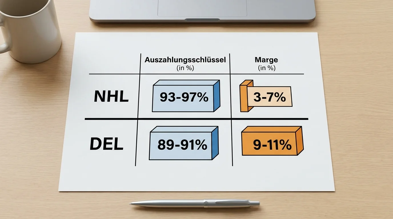 Quotenschlüssel-Vergleich NHL und DEL für Eishockey Kombiwetten und Einfluss auf Gesamtquote