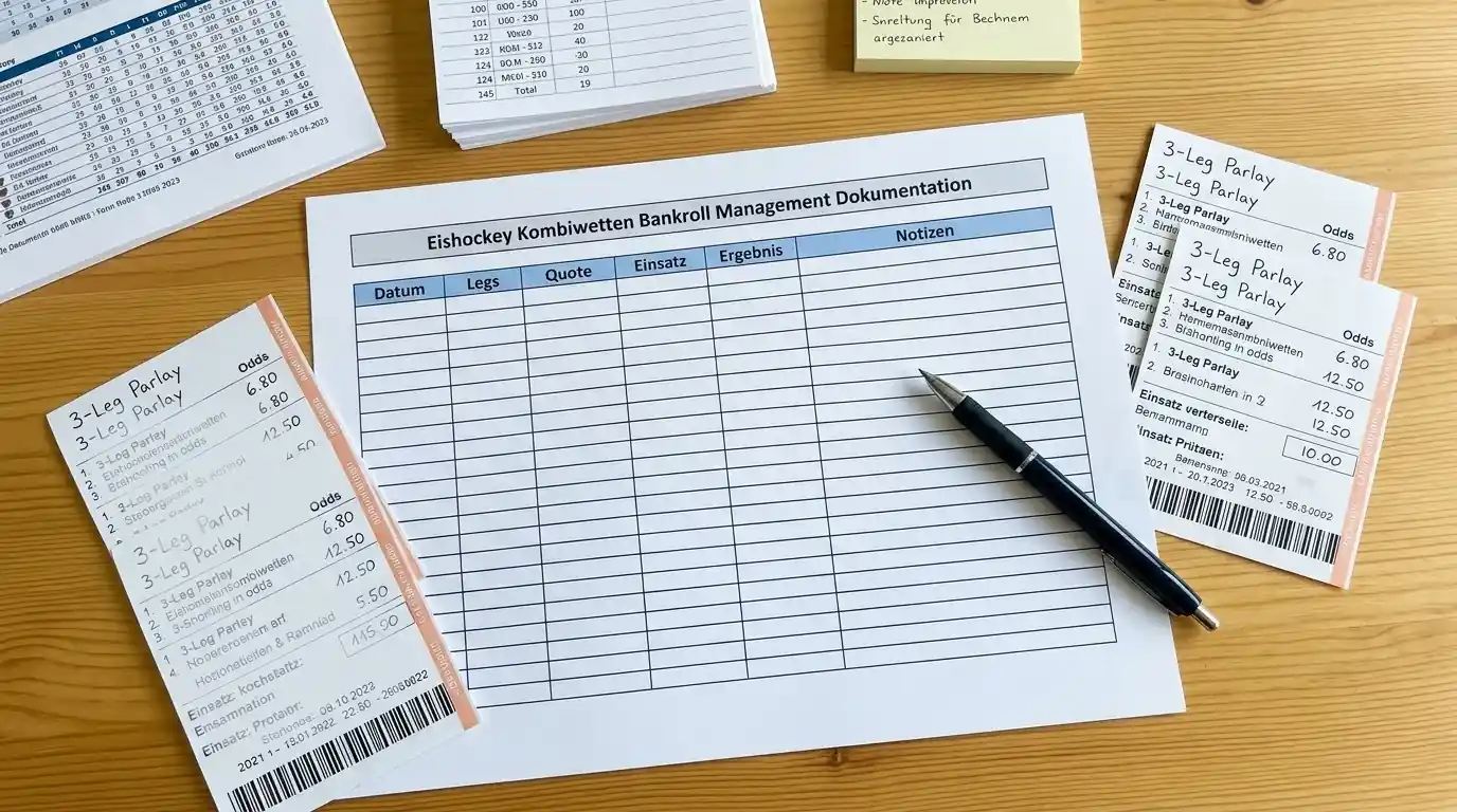 Wettdokumentation für Eishockey Kombiwetten — Tabellenvorlage für systematisches Bankroll-Tracking