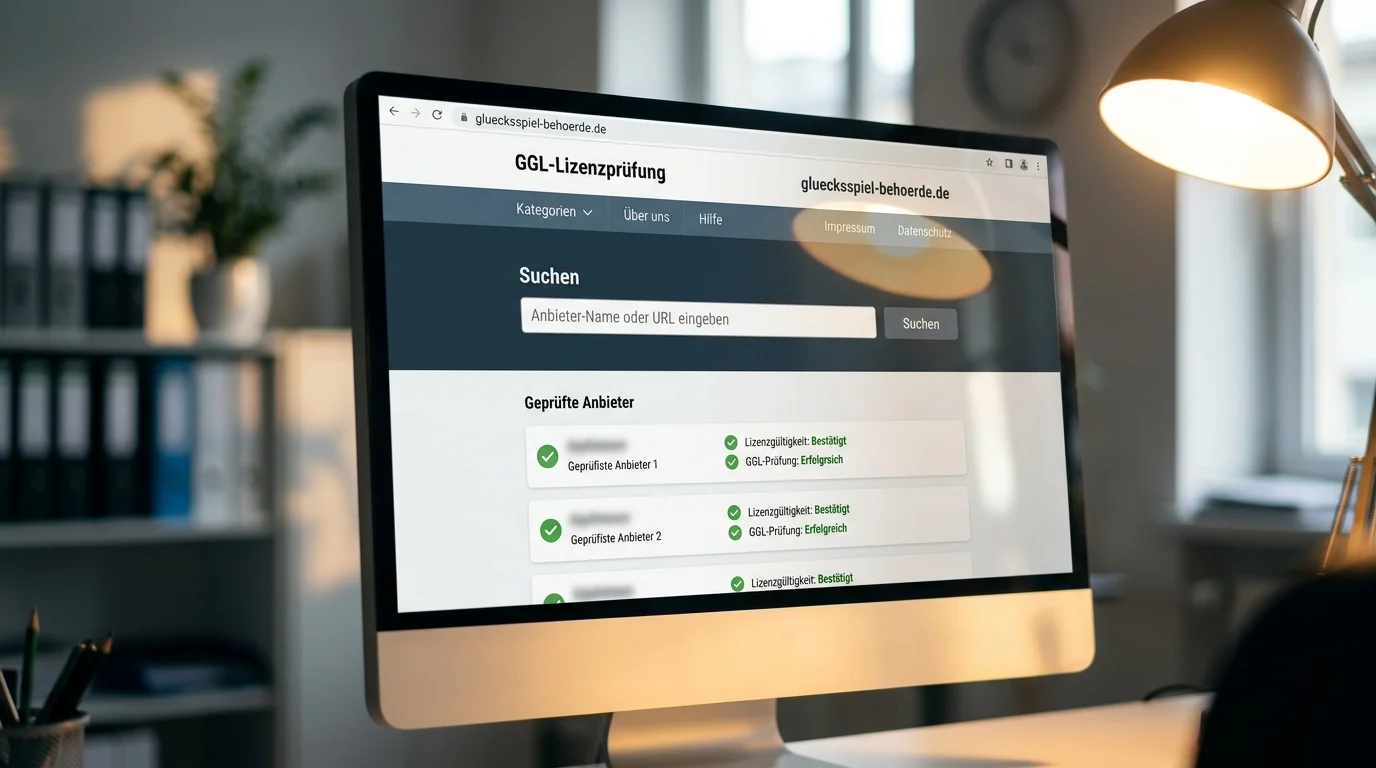 GGL-Whitelist für lizenzierte Eishockey-Wettanbieter in Deutschland: Screenshot der Suchfunktion auf gluecksspiel-behoerde.de