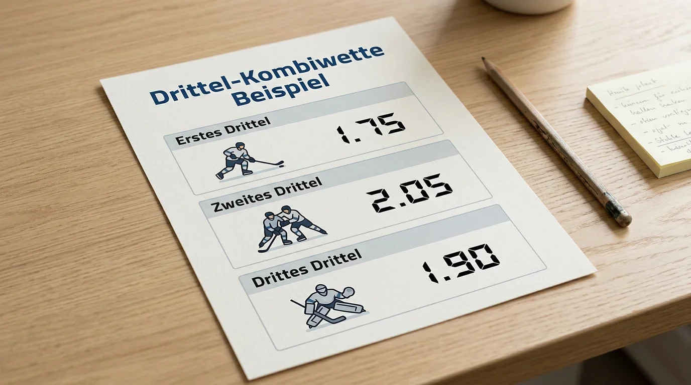 Eishockey Drittelwetten als Live-Kombi-Bauseine mit Quoten für erstes, zweites und drittes Drittel