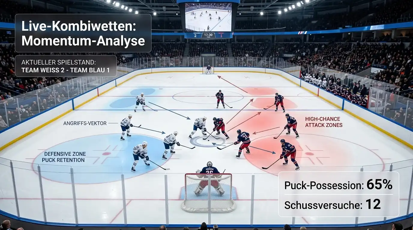 Spielmomentum-Analyse beim Eishockey — Puck-Possession und Schussstatistiken als Grundlage für Live-Kombiwetten