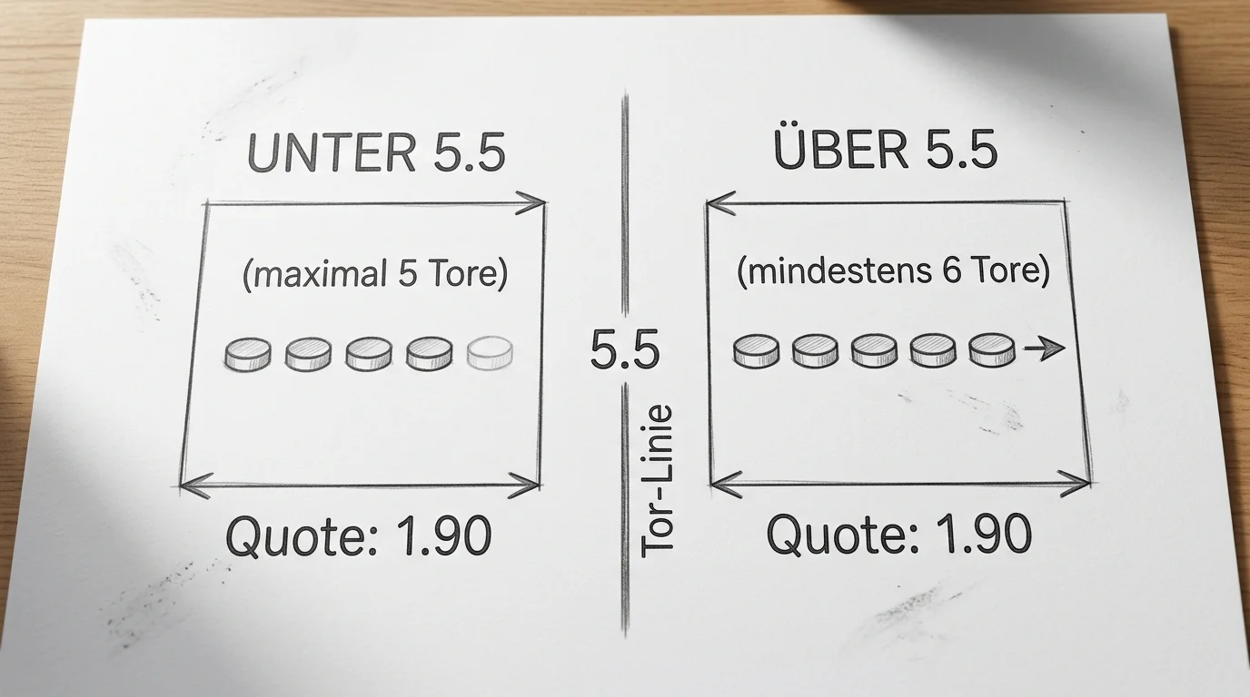 Eishockey Over Under Standardlinie 5,5 Tore erklärt: Wettmarkt bei NHL und DEL Kombiwetten
