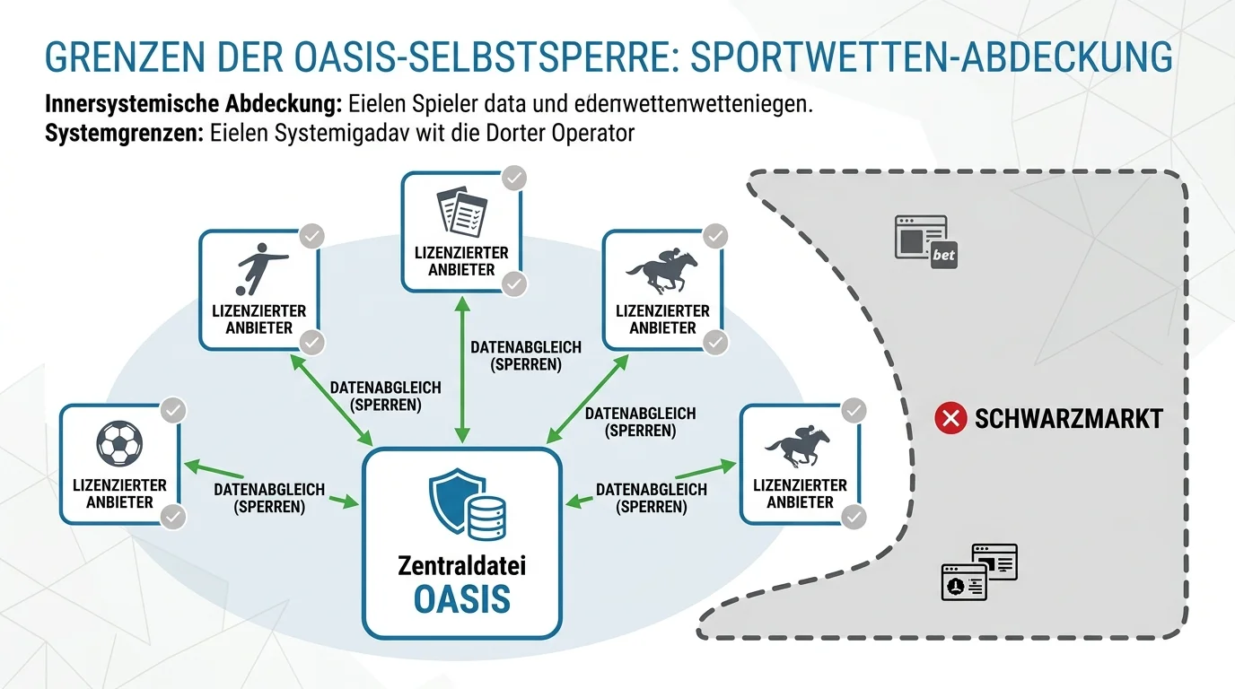 OASIS-Sperre Abdeckung und Grenzen im deutschen regulierten Sportwettenmarkt