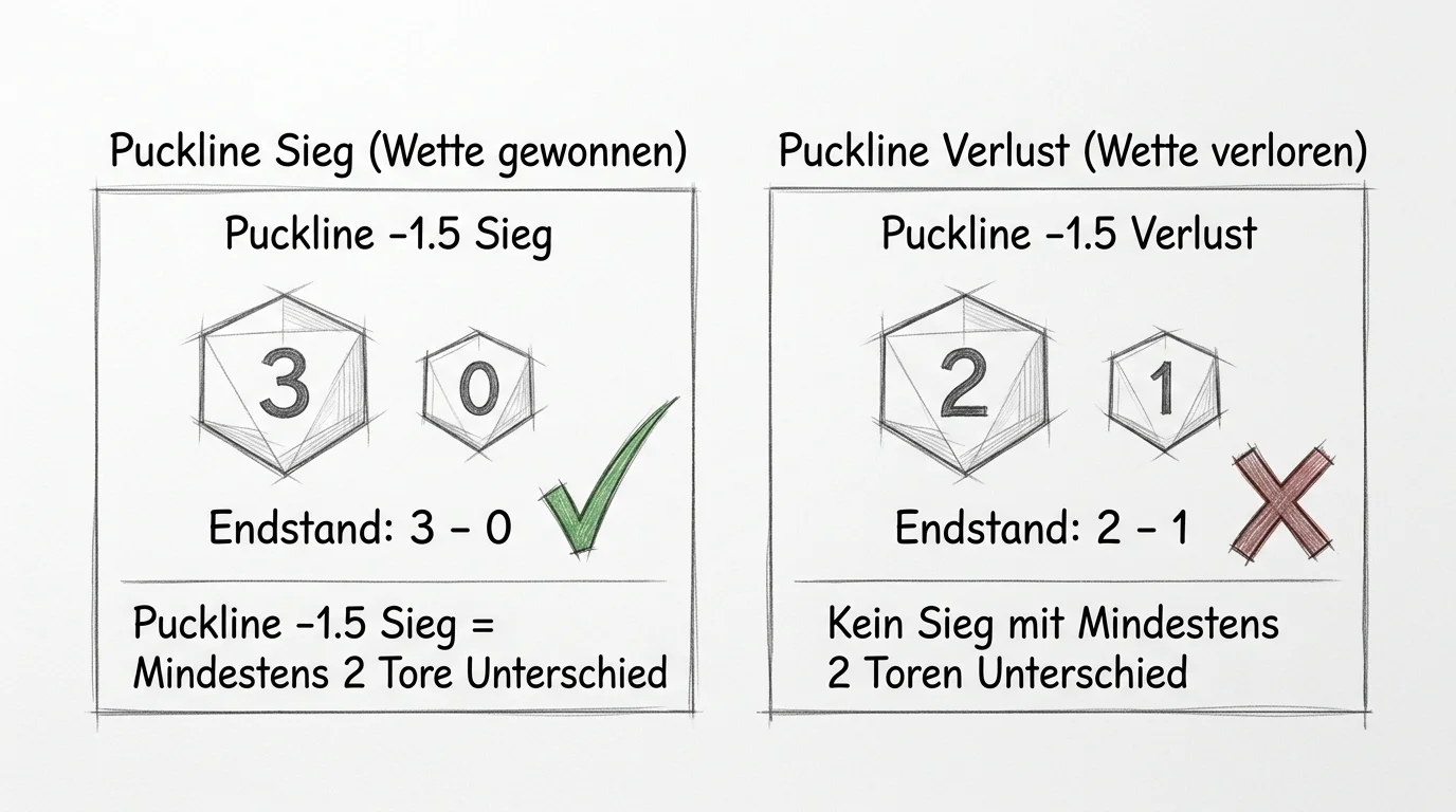 Puckline -1,5 Erklärung für NHL-Favoriten in der Eishockey Kombiwette mit Beispiel-Quoten