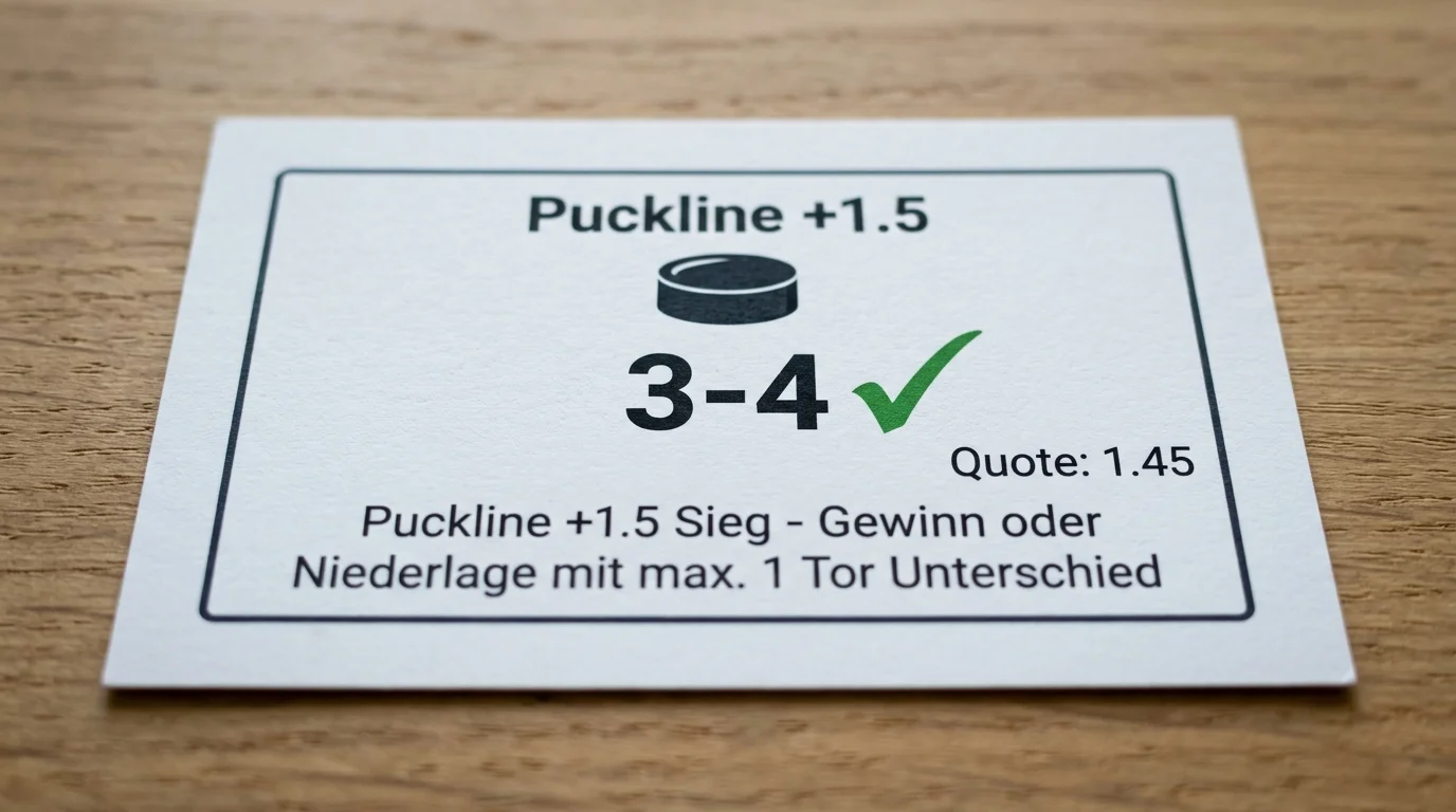 Puckline +1,5 für NHL-Außenseiter in Eishockey Kombiwette: Quote und Beispiel-Szenario